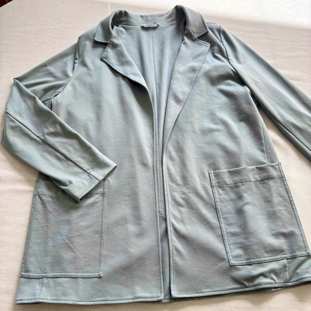 Light Blue Open-Front Women's Jacket